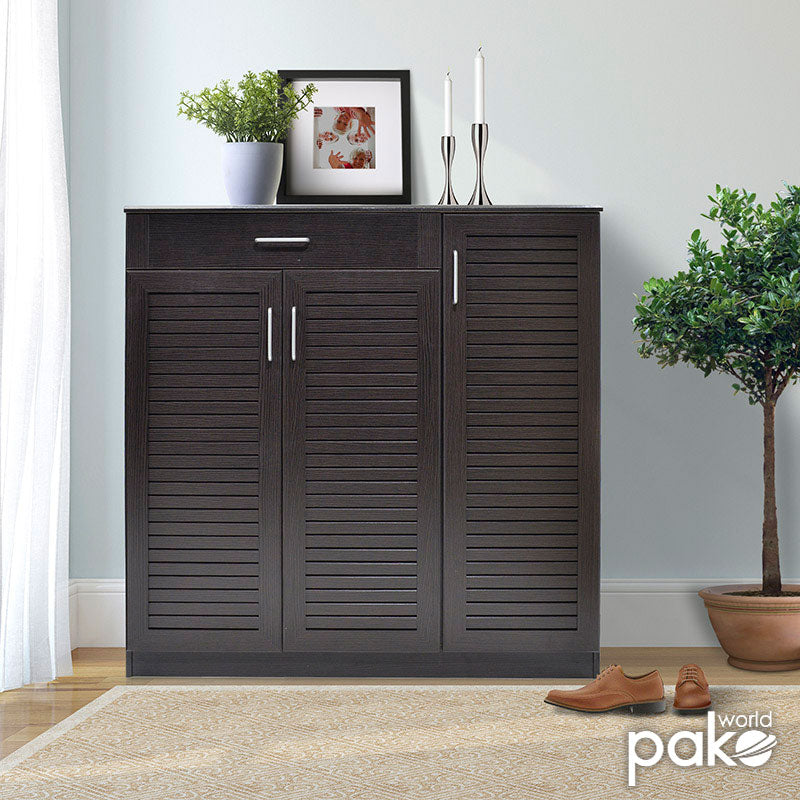 Παπουτσοθήκη-ντουλάπι SANTE pakoworld 30 ζεύγων χρώμα wenge 120x37x123εκ - Hippiehome.gr