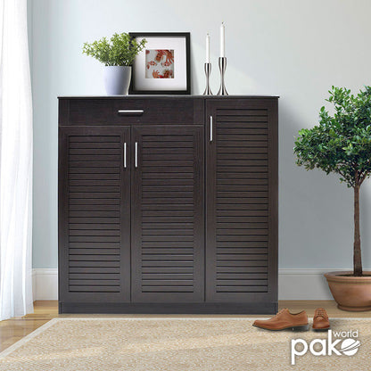 Παπουτσοθήκη-ντουλάπι SANTE pakoworld 30 ζεύγων χρώμα wenge 120x37x123εκ - Hippiehome.gr