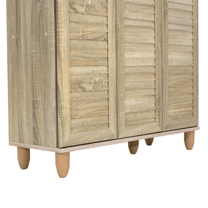 Παπουτσοθήκη-ντουλάπι SANTO pakoworld 16 ζεύγων χρώμα sonoma 89,5x34,5x91,5εκ - Hippiehome.gr