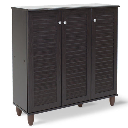 Παπουτσοθήκη-ντουλάπι SANTO pakoworld 16 ζεύγων χρώμα wenge 89,5x34,5x91,5εκ - Hippiehome.gr