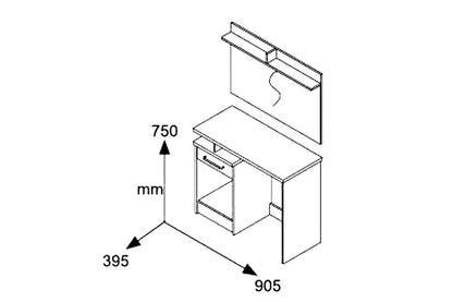 Τουαλέτα κρεβατοκάμαρας OLYMPUS pakoworld με καθρέπτη και σκαμπό χρώμα wenge - Hippiehome.gr