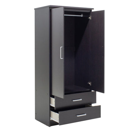 Ντουλάπα ρούχων δίφυλλη OLYMPUS pakoworld χρώμα wenge 81x57x183εκ - Hippiehome.gr