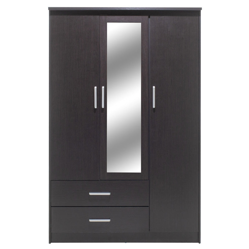 Ντουλάπα ρούχων τρίφυλλη OLYMPUS pakoworld χρώμα wenge 120x57x183εκ - Hippiehome.gr