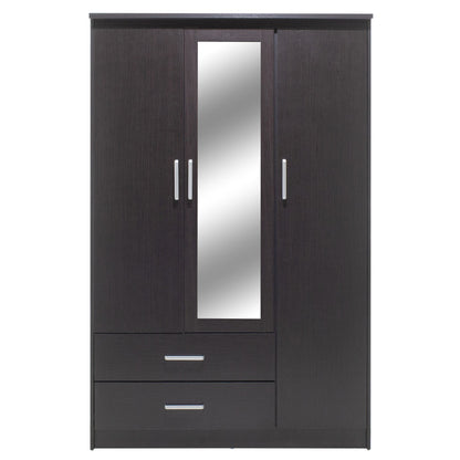 Ντουλάπα ρούχων τρίφυλλη OLYMPUS pakoworld χρώμα wenge 120x57x183εκ - Hippiehome.gr