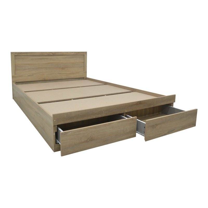 Κρεβάτι Olympus pakoworld με συρτάρι σε sonoma απόχρωση 140x200εκ - Hippiehome.gr