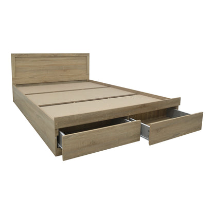 Κρεβάτι Olympus pakoworld με συρτάρι σε sonoma απόχρωση 140x200εκ - Hippiehome.gr