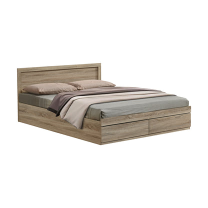 Κρεβάτι Olympus pakoworld με συρτάρι σε sonoma απόχρωση 140x200εκ - Hippiehome.gr