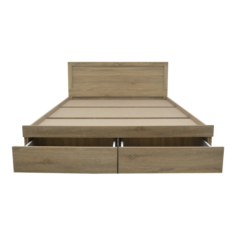 Κρεβάτι Olympus pakoworld με συρτάρι σε sonoma απόχρωση 150x200εκ - Hippiehome.gr