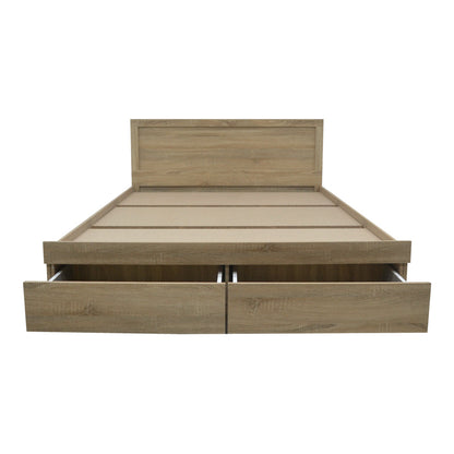 Κρεβάτι Olympus pakoworld με συρτάρι σε sonoma απόχρωση 150x200εκ - Hippiehome.gr