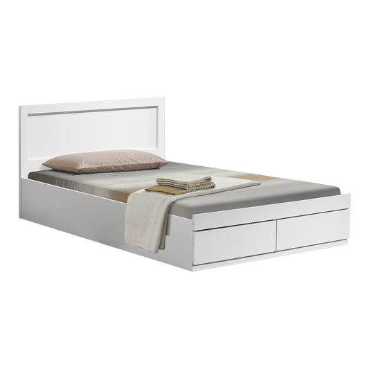 Κρεβάτι Olympus pakoworld με συρτάρι σε λευκή απόχρωση 100x200εκ - Hippiehome.gr