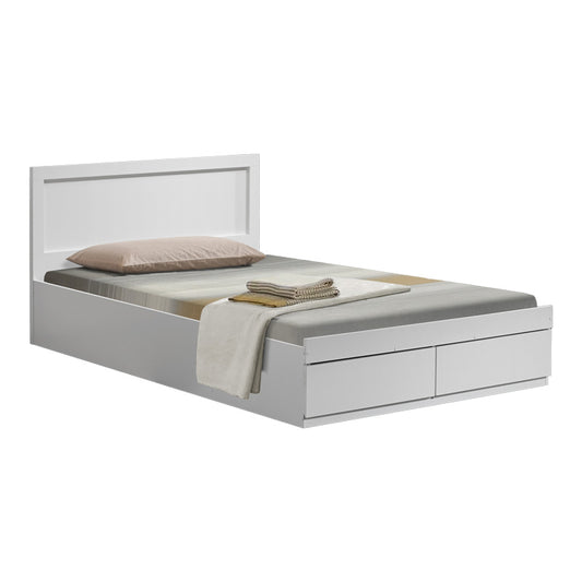 Κρεβάτι Olympus pakoworld με συρτάρι σε λευκή απόχρωση 120x200εκ - Hippiehome.gr
