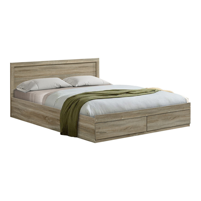 Κρεβάτι Olympus pakoworld με συρτάρι σε sonoma απόχρωση 160x200εκ - Hippiehome.gr