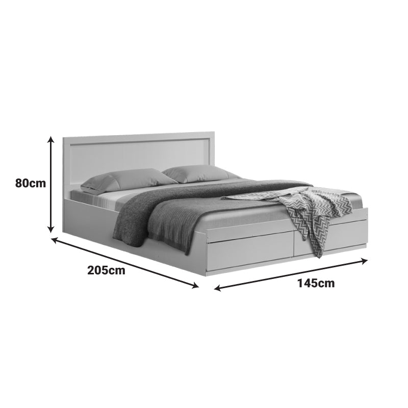 Κρεβάτι Olympus pakoworld με συρτάρι σε λευκή απόχρωση 140x200εκ - Hippiehome.gr