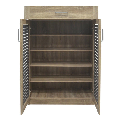 Παπουτσοθήκη-ντουλάπι Sante pakoworld 20 ζεύγων σε sonoma-ανθρακί απόχρωση 80x37x123εκ - Hippiehome.gr