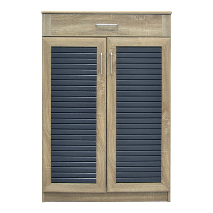 Παπουτσοθήκη-ντουλάπι Sante pakoworld 20 ζεύγων σε sonoma-ανθρακί απόχρωση 80x37x123εκ - Hippiehome.gr