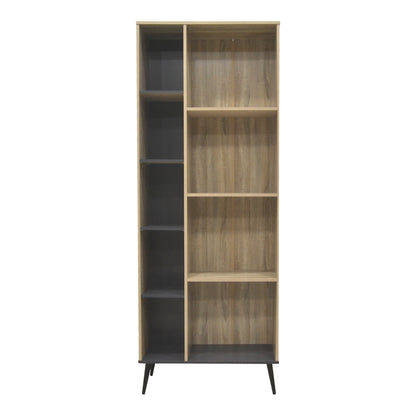 Βιβλιοθήκη Zezan pakoworld σε sonoma-ανθρακί απόχρωση 76.5x30x200.5εκ - Hippiehome.gr