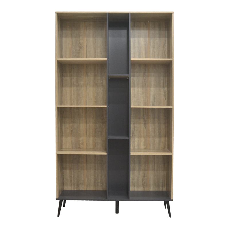 Βιβλιοθήκη Zezan pakoworld σε sonoma-ανθρακί απόχρωση 114x30x200.5εκ - Hippiehome.gr