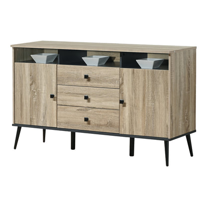 Μπουφές Zezan pakoworld σε sonoma-ανθρακί απόχρωση 140.5x41.5x80εκ - Hippiehome.gr
