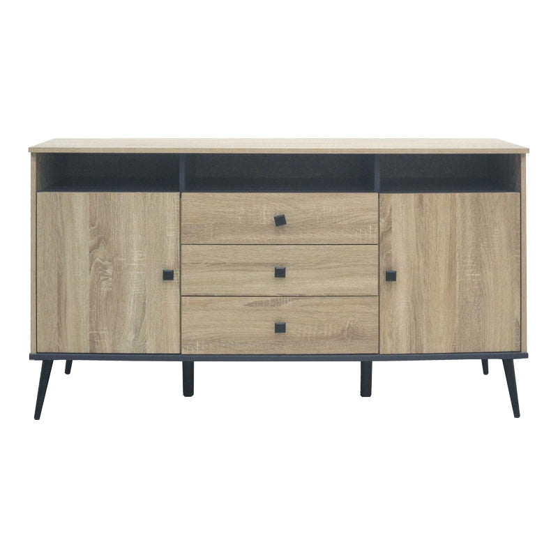 Μπουφές Zezan pakoworld σε sonoma-ανθρακί απόχρωση 140.5x41.5x80εκ - Hippiehome.gr
