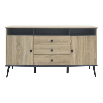 Μπουφές Zezan pakoworld σε sonoma-ανθρακί απόχρωση 140.5x41.5x80εκ - Hippiehome.gr
