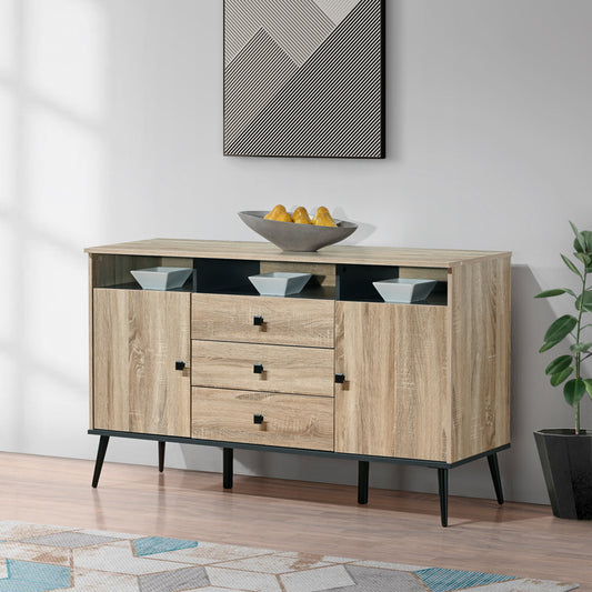 Μπουφές Zezan pakoworld σε sonoma-ανθρακί απόχρωση 140.5x41.5x80εκ - Hippiehome.gr