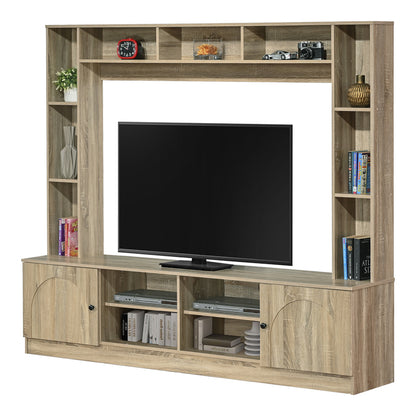 Σύνθετο σαλονιού Ambera pakoworld σε sonoma απόχρωση 200x40x171.5εκ - Hippiehome.gr