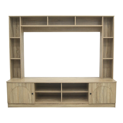 Σύνθετο σαλονιού Ambera pakoworld σε sonoma απόχρωση 200x40x171.5εκ - Hippiehome.gr