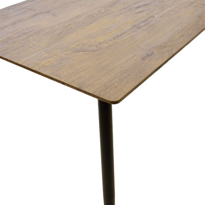 Τραπέζι Cuba pakoworld MDF sonoma-μαύρο 120x70x76εκ - Hippiehome.gr
