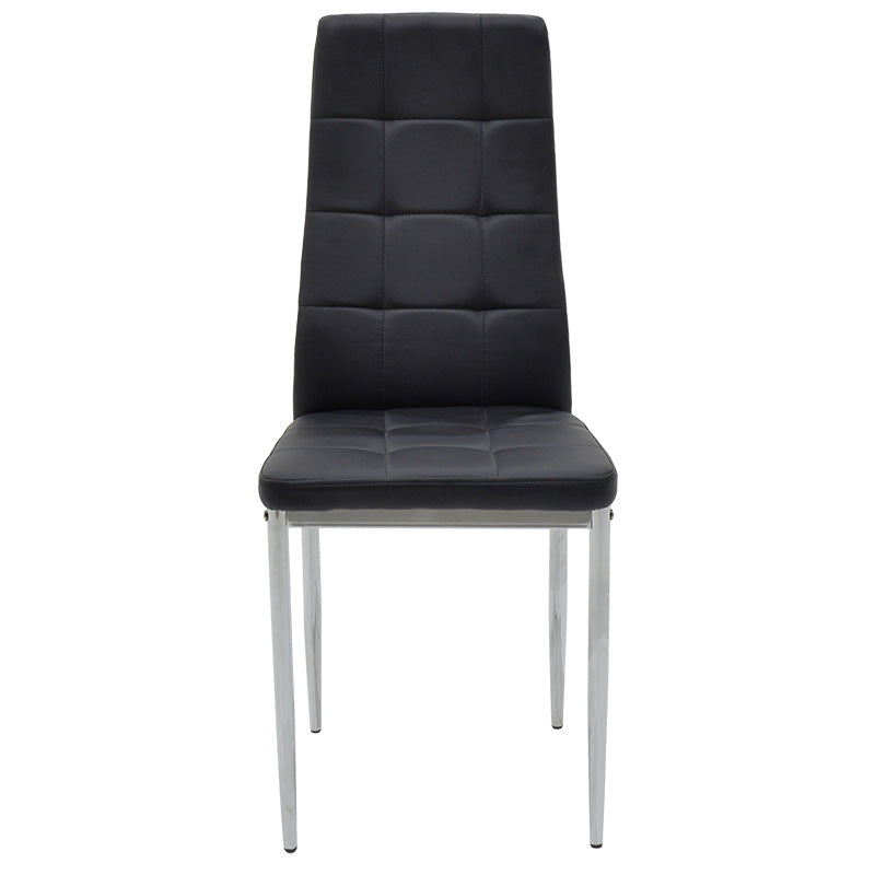 Καρέκλα Cube pakoworld PU μαύρο-πόδι χρωμίου - Hippiehome.gr