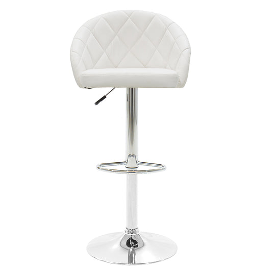 Σκαμπό μπαρ Balina pakoworld πτυσσόμενο λευκό pu-μέταλλο χρωμίου 52x53x109εκ - Hippiehome.gr