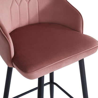 Σκαμπό μπαρ Velva pakoworld βελούδο σε σάπιο μήλο απόχρωση 46x45x113εκ - Hippiehome.gr