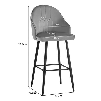 Σκαμπό μπαρ Velva pakoworld βελούδο σε σάπιο μήλο απόχρωση 46x45x113εκ - Hippiehome.gr