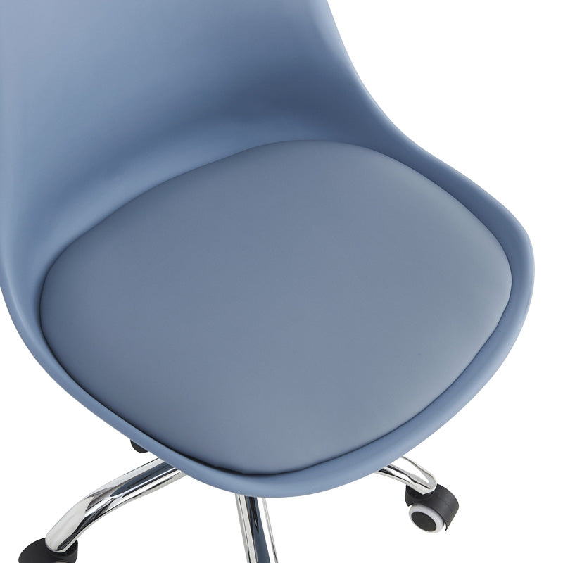 Καρέκλα γραφείου εργασίας Gaston II pakoworld pp-pu σε απόχρωση ανοιχτό μπλε 48x57x77-90εκ - Hippiehome.gr