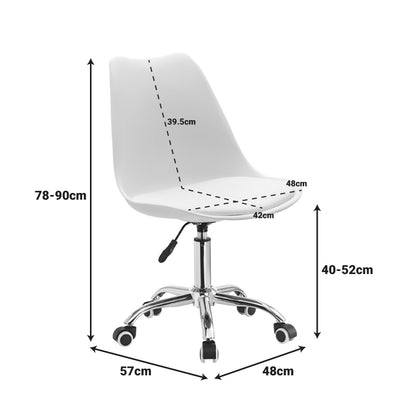 Καρέκλα γραφείου εργασίας Gaston II pakoworld pp-pu σε απόχρωση ανοιχτό μπλε 48x57x77-90εκ - Hippiehome.gr