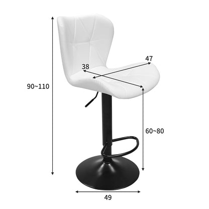 Σκαμπό μπαρ Coozy pakoworld πτυσσόμενο μεταλλικό μαύρο ματ με pu σε λευκή απόχρωση 46x47x90-112εκ - Hippiehome.gr