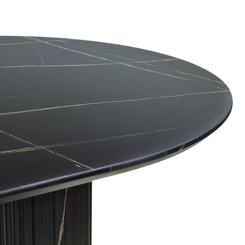 Τραπέζι Nembou pakoworld mdf σε απόχρωση μαύρου μαρμάρου 210x100x76εκ - Hippiehome.gr