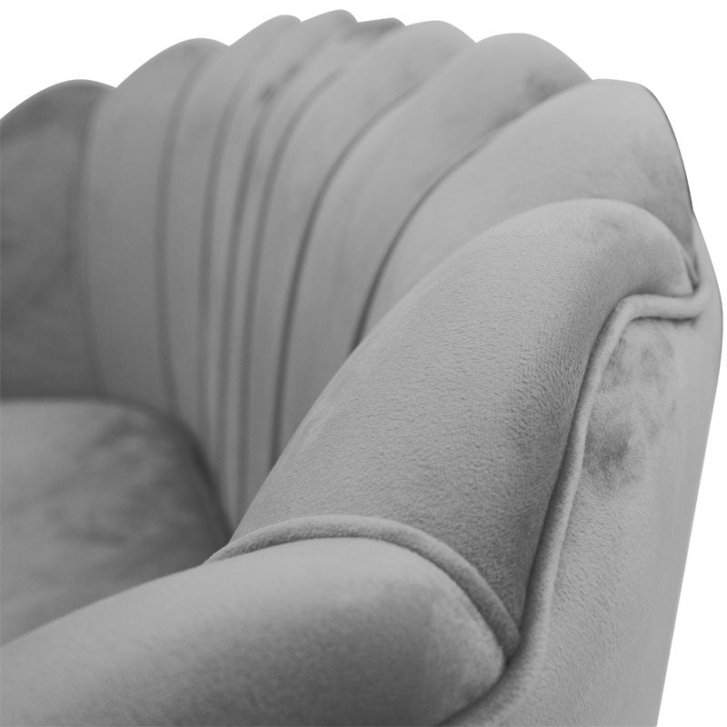 Καναπές 2θέσιος Daimon pakoworld βελούδο γκρι 134x70x77εκ - Hippiehome.gr