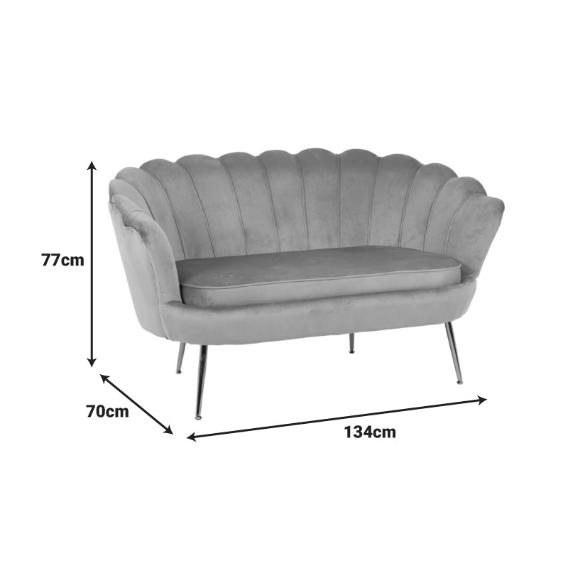 Καναπές 2θέσιος Daimon pakoworld βελούδο σε φυστικί απόχρωση 134x70x77εκ - Hippiehome.gr