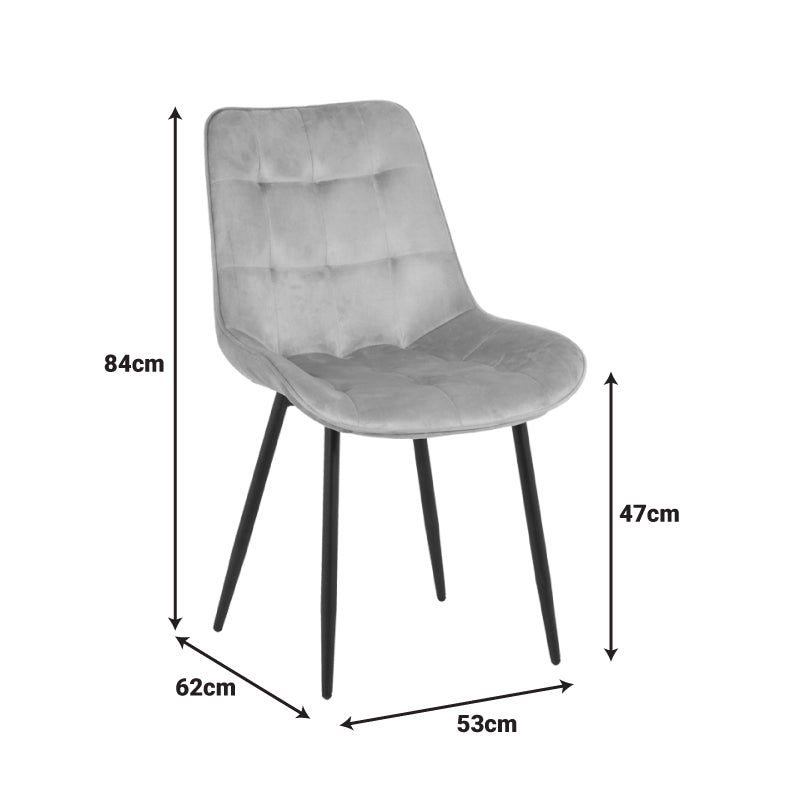 Καρέκλα Berne pakoworld βελούδο σε ανθρακί απόχρωση 53x62x84εκ - Hippiehome.gr