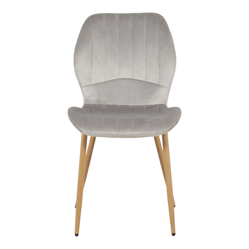 Καρέκλα Jelour pakoworld βελούδο σε γκρι απόχρωση-πόδια φυσικά μεταλλικά 46.5x60x84εκ - Hippiehome.gr