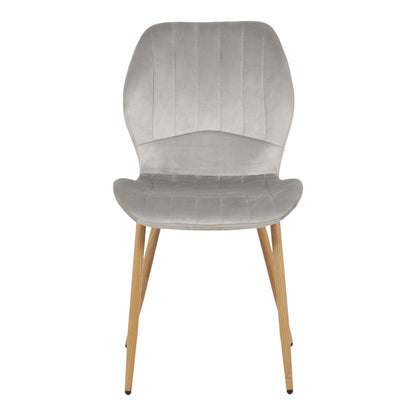 Καρέκλα Jelour pakoworld βελούδο σε γκρι απόχρωση-πόδια φυσικά μεταλλικά 46.5x60x84εκ - Hippiehome.gr