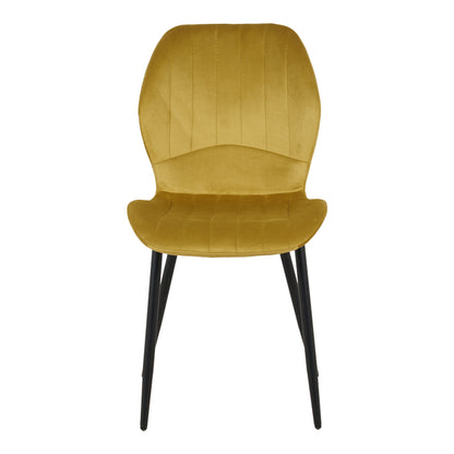 Καρέκλα Jelour pakoworld βελούδο σε κίτρινη απόχρωση 46.5x60x84εκ - Hippiehome.gr