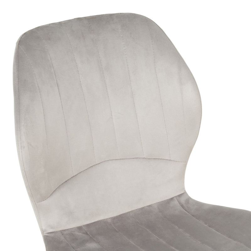 Καρέκλα Jelour pakoworld βελούδο σε γκρι απόχρωση-πόδια μαύρα μεταλλικά 46.5x60x84εκ - Hippiehome.gr