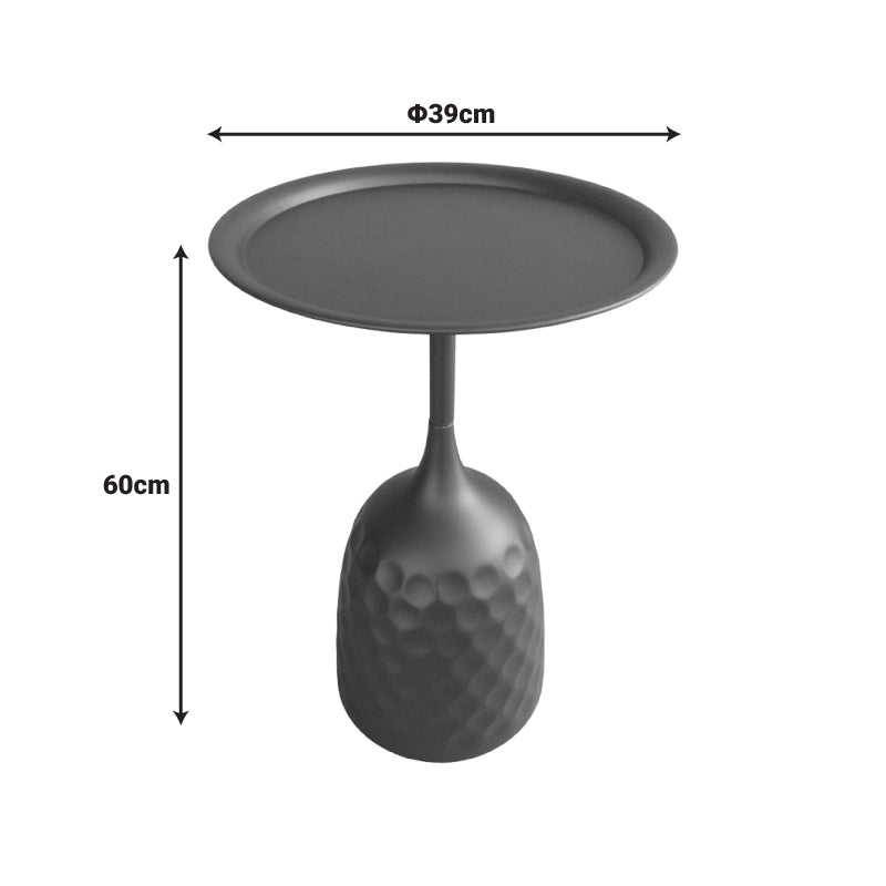 Βοηθητικό τραπέζι Waini pakoworld μέταλλο σε μαύρη απόχρωση Φ39x60εκ - Hippiehome.gr