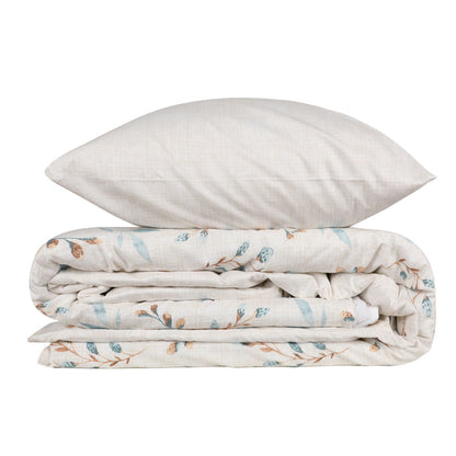 Σετ παπλωματοθήκη Lendell Cotton Box 3 τμχ Μονή (160x220) χρώμα μέντα - λευκό - Hippiehome.gr