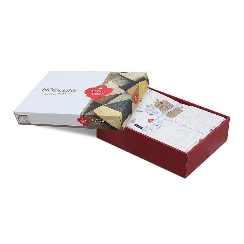 Σετ παπλωματοθήκη Lendell Cotton Box 3 τμχ Μονή (160x220) χρώμα μέντα - λευκό - Hippiehome.gr