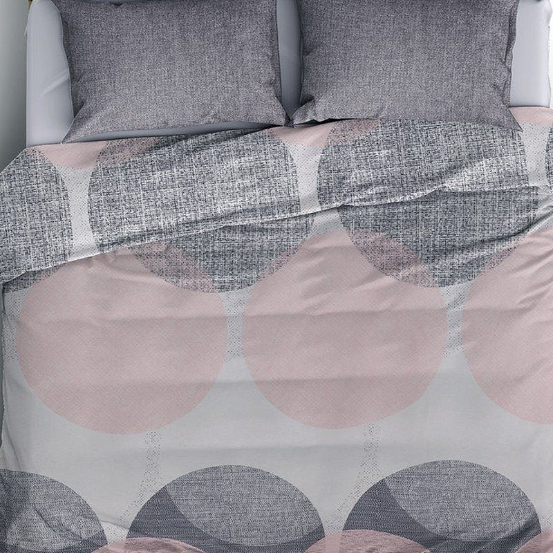 Σετ παπλωματοθήκη Leron Cotton Box 4 τμχ Διπλή (200x220) χρώμα γκρι - Hippiehome.gr