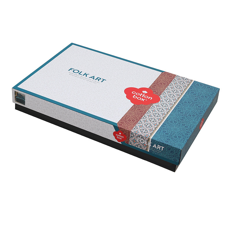 Σετ παπλωματοθήκη Ema Cotton Box 3 τμχ Μονή (160x220) χρώμα πετρόλ - Hippiehome.gr