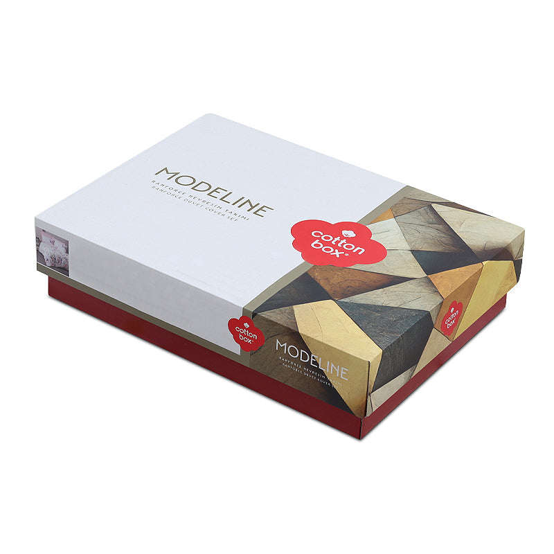 Σετ παπλωματοθήκη Jayda Cotton Box 3 τμχ Μονή (160x220) χρώμα ροζ - λευκό - Hippiehome.gr