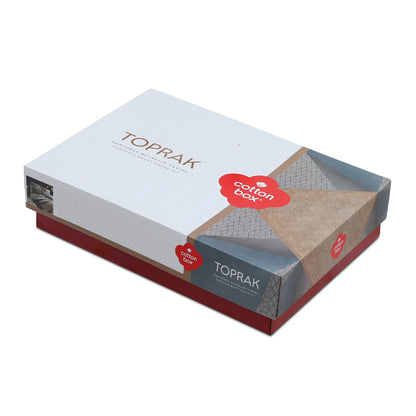Σετ παπλωματοθήκη Arlo Cotton Box 3 τμχ Μονή (160x220) χρώμα καφέ - γκρι - Hippiehome.gr